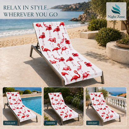Printed Microfiber Beach & Sun Lounger Towel with Hood | Night Zone