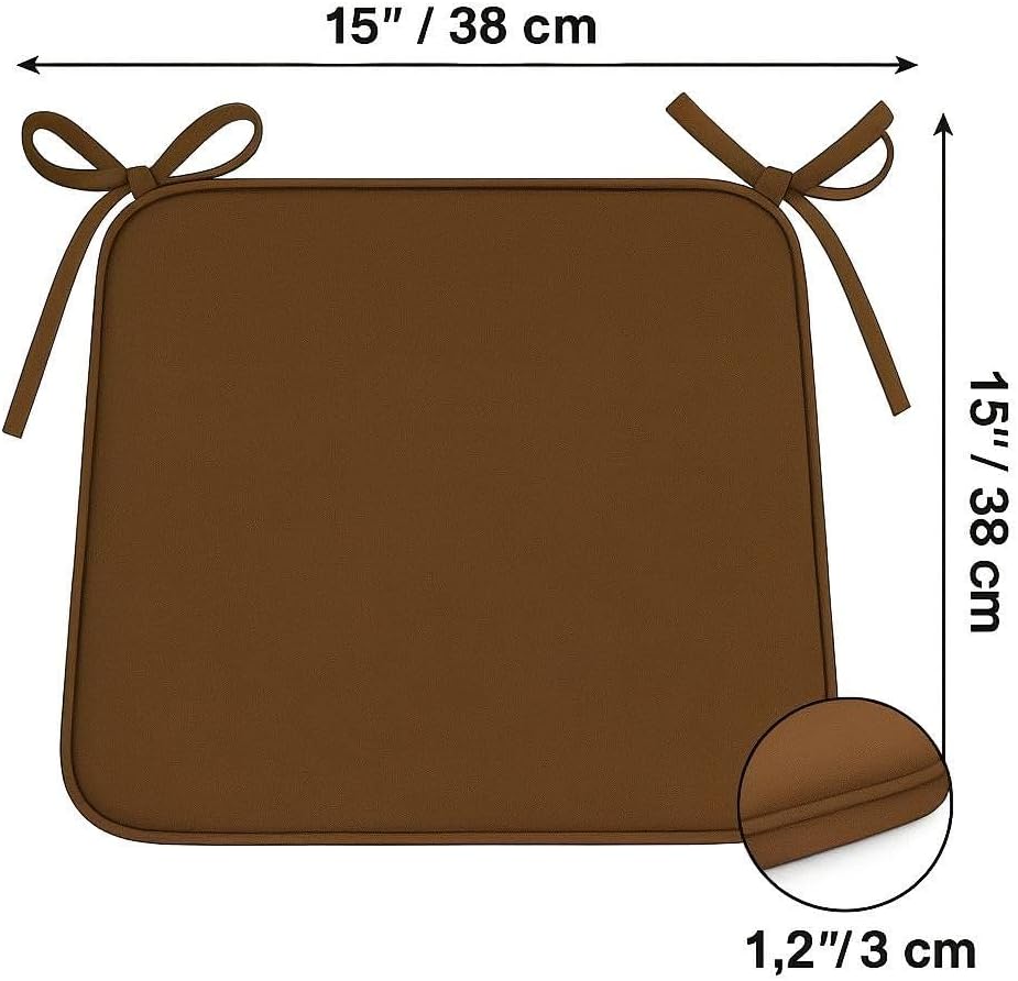 Multicolour Square Chair Seat Pads 38x38cm – 3cm Thick Cushions with Ties | Night Zone
