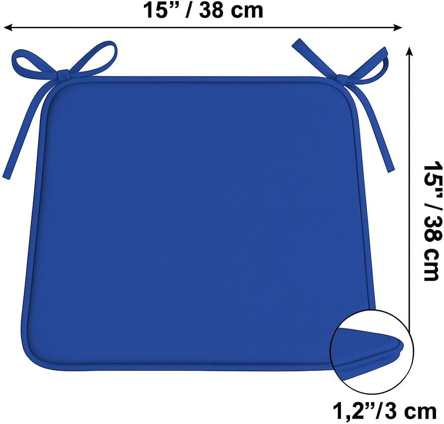 Multicolour Square Chair Seat Pads 38x38cm – 3cm Thick Cushions with Ties | Night Zone