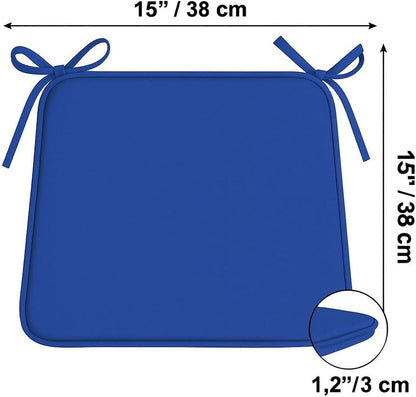 Multicolour Square Chair Seat Pads 38x38cm – 3cm Thick Cushions with Ties | Night Zone