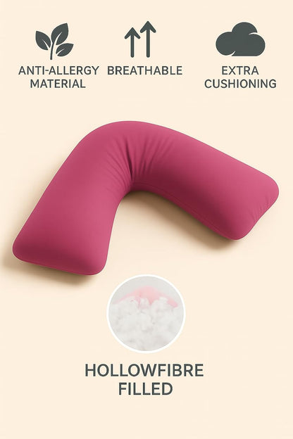 Easy Care Polycotton Orthopaedic V Shaped Pillow with Case or V Pillowcase Only | Night Zone