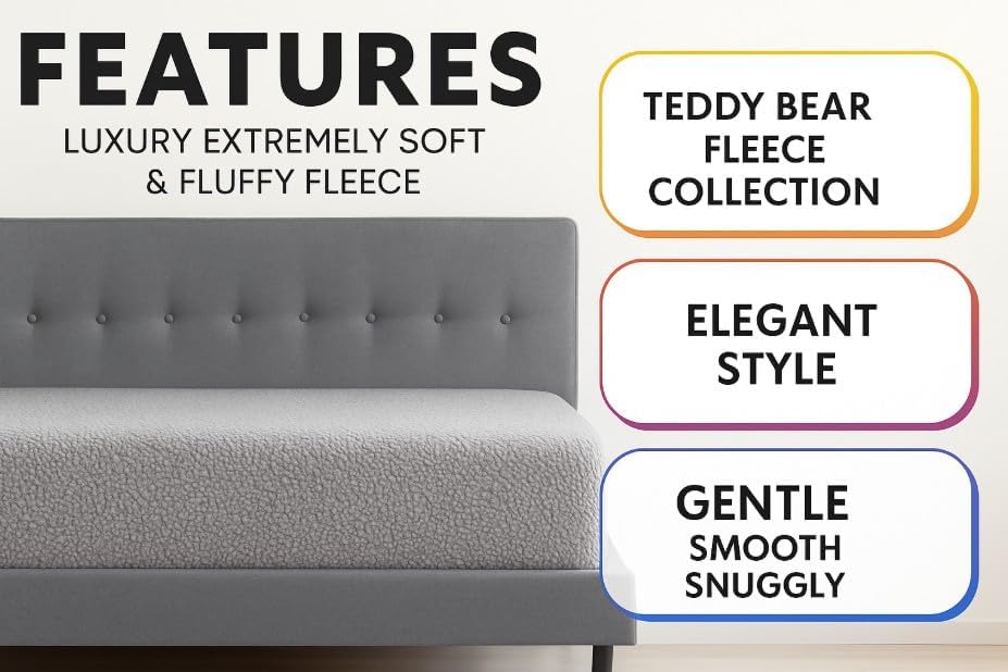 Teddy Fleece Fitted Sheet 30cm Deep – Extra Deep Teddy Bear Bedding | Night Zone