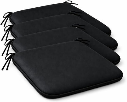 Pack of 4 Waterproof Chair Pads 38 x 38 cm – Indoor & Outdoor Seat Cushions with Ties | Night Zone