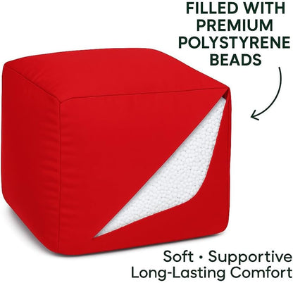Waterproof Bean Bag Footstool Poufy Cube 40x40cm – Indoor & Outdoor Seating | Night Zone