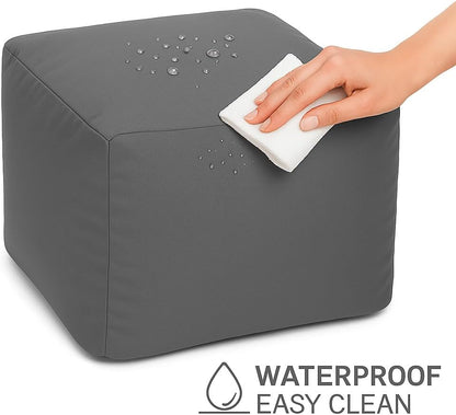 Waterproof Bean Bag Footstool Poufy Cube 40x40cm – Indoor & Outdoor Seating | Night Zone