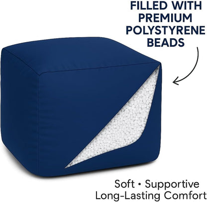 Waterproof Bean Bag Footstool Poufy Cube 40x40cm – Indoor & Outdoor Seating | Night Zone