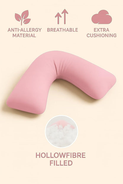 Easy Care Polycotton Orthopaedic V Shaped Pillow with Case or V Pillowcase Only | Night Zone