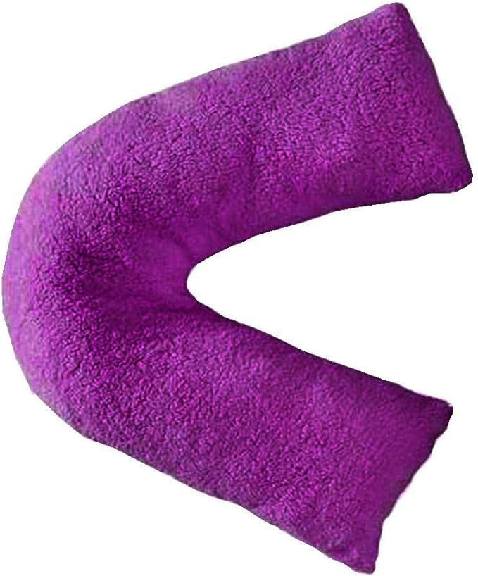 Teddy Bear Fleece V Shaped Pillow with Case or V Pillowcase Only – Soft Support Cushion | Night Zone