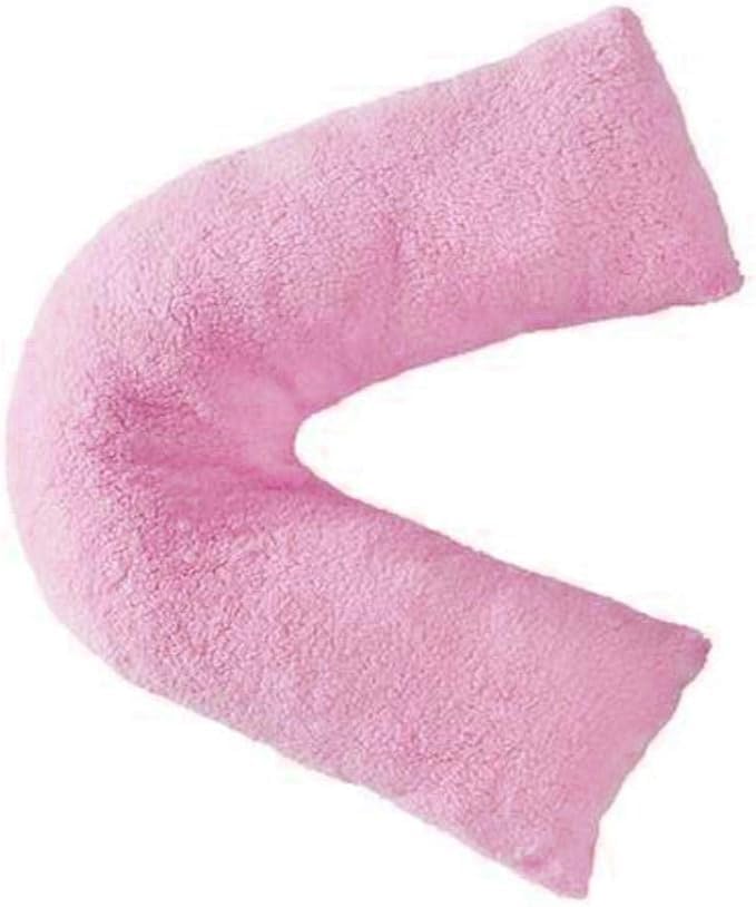Teddy Bear Fleece V Shaped Pillow with Case or V Pillowcase Only – Soft Support Cushion | Night Zone