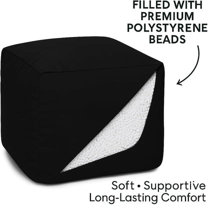 Waterproof Bean Bag Footstool Poufy Cube 40x40cm – Indoor & Outdoor Seating | Night Zone