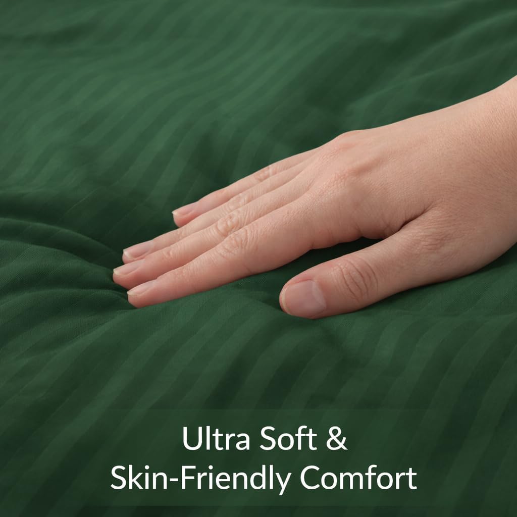 Microfiber Embossed Stripe Duvet Cover Set – Soft Touch Hotel Style Bedding | Night Zone