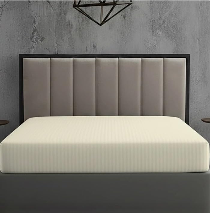T-250 Satin Stripe Extra Deep Fitted Sheet – 100% Cotton Hotel Quality Bedding | Night Zone