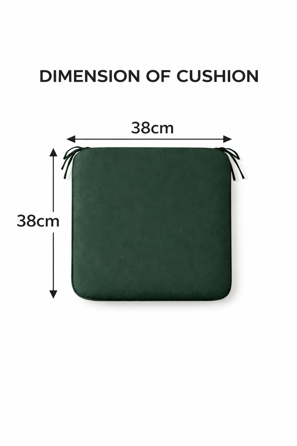 Pack of 4 Waterproof Chair Pads 38 x 38 cm – Indoor & Outdoor Seat Cushions with Ties | Night Zone