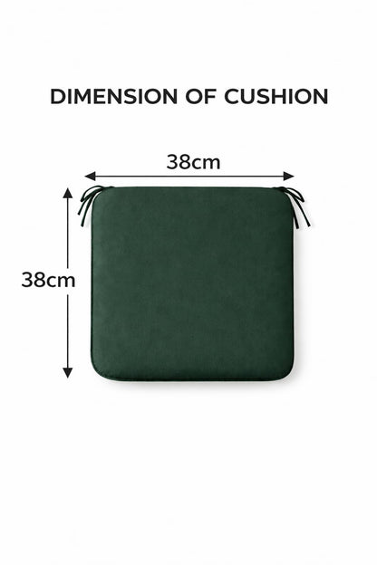 Pack of 4 Waterproof Chair Pads 38 x 38 cm – Indoor & Outdoor Seat Cushions with Ties | Night Zone