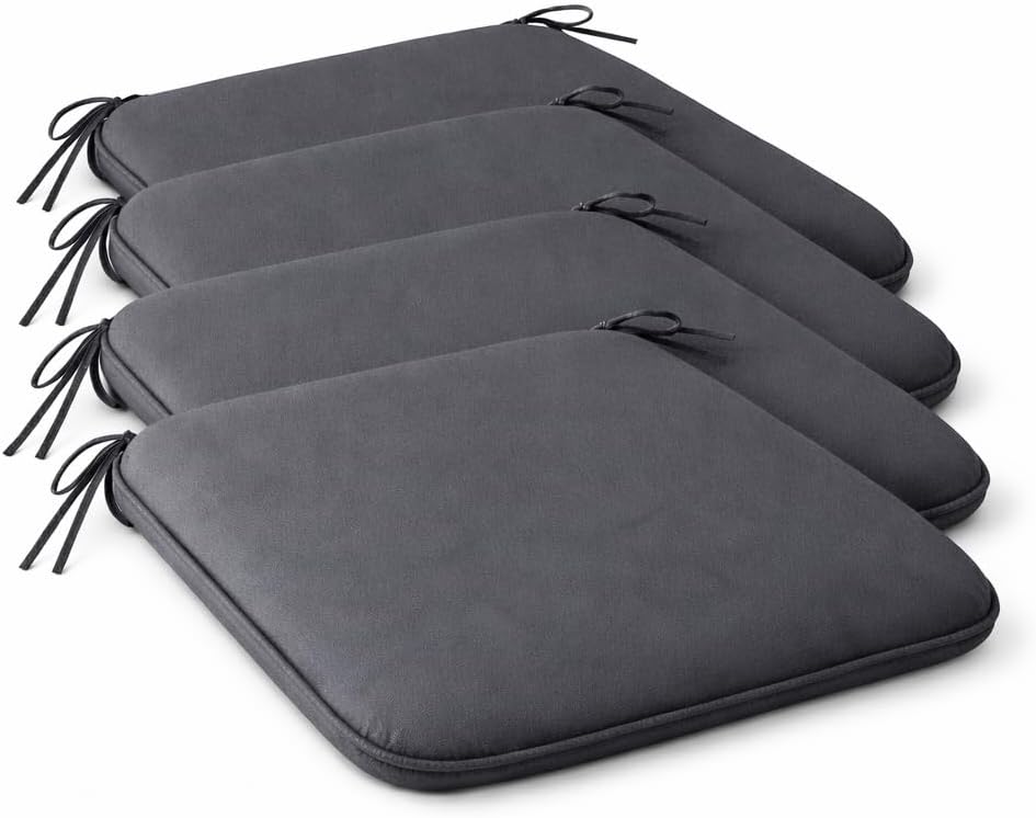 Pack of 4 Waterproof Chair Pads 38 x 38 cm – Indoor & Outdoor Seat Cushions with Ties | Night Zone
