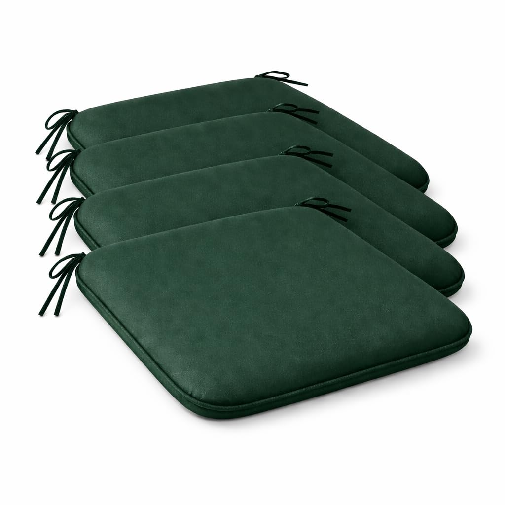 Pack of 4 Waterproof Chair Pads 38 x 38 cm – Indoor & Outdoor Seat Cushions with Ties | Night Zone