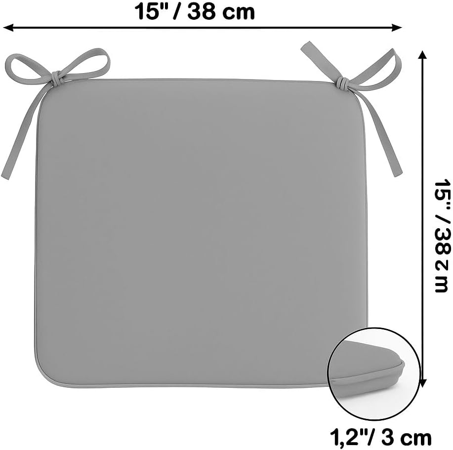 Multicolour Square Chair Seat Pads 38x38cm – 3cm Thick Cushions with Ties | Night Zone