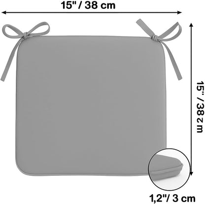 Multicolour Square Chair Seat Pads 38x38cm – 3cm Thick Cushions with Ties | Night Zone