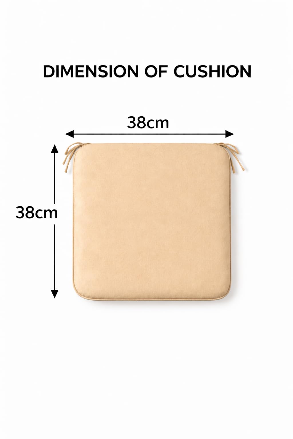 Pack of 4 Waterproof Chair Pads 38 x 38 cm – Indoor & Outdoor Seat Cushions with Ties | Night Zone