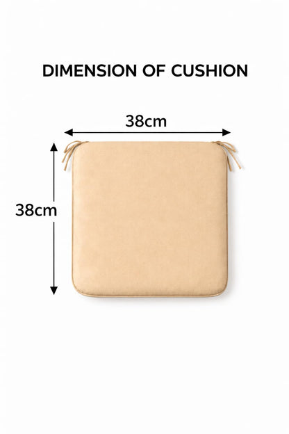 Pack of 4 Waterproof Chair Pads 38 x 38 cm – Indoor & Outdoor Seat Cushions with Ties | Night Zone
