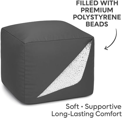 Waterproof Bean Bag Footstool Poufy Cube 40x40cm – Indoor & Outdoor Seating | Night Zone