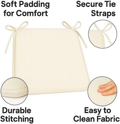 Multicolour Square Chair Seat Pads 38x38cm – 3cm Thick Cushions with Ties | Night Zone