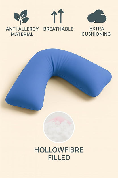 Easy Care Polycotton Orthopaedic V Shaped Pillow with Case or V Pillowcase Only | Night Zone