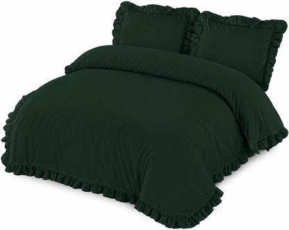 Santiago Frilled Polycotton Duvet Cover Set – Luxury Easy Care Bedding | Night Zone
