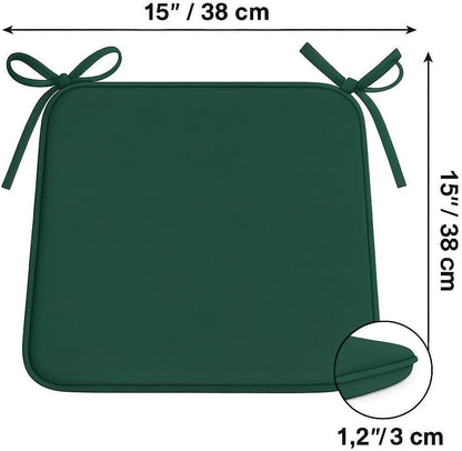Multicolour Square Chair Seat Pads 38x38cm – 3cm Thick Cushions with Ties | Night Zone