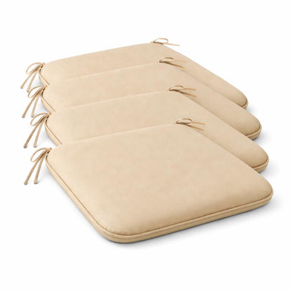 Pack of 4 Waterproof Chair Pads 38 x 38 cm – Indoor & Outdoor Seat Cushions with Ties | Night Zone