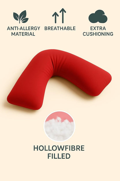 Easy Care Polycotton Orthopaedic V Shaped Pillow with Case or V Pillowcase Only | Night Zone