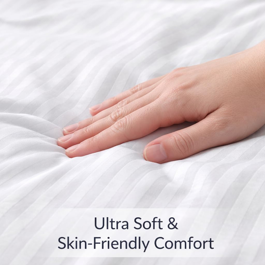 Microfiber Embossed Stripe Duvet Cover Set – Soft Touch Hotel Style Bedding | Night Zone