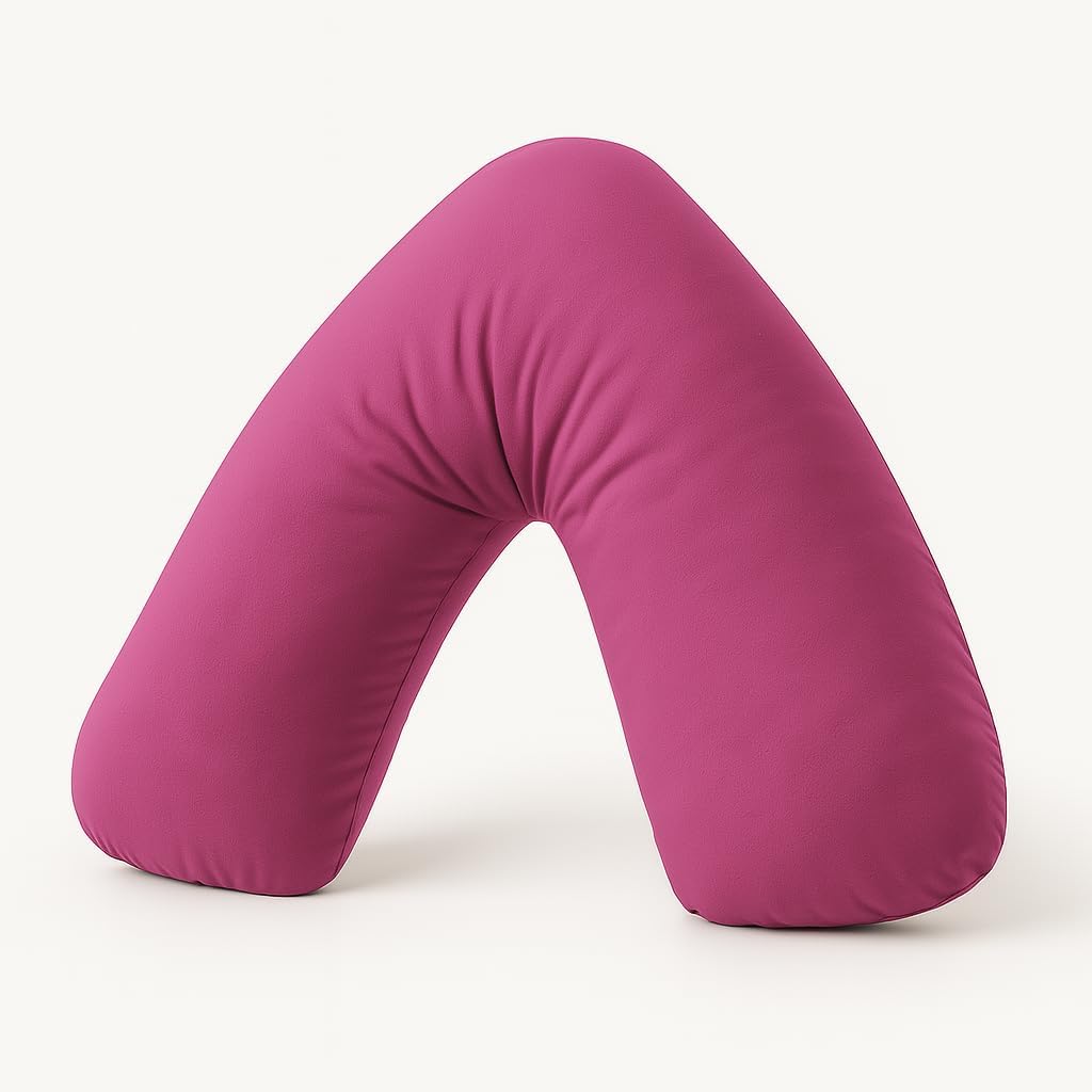 Easy Care Polycotton Orthopaedic V Shaped Pillow with Case or V Pillowcase Only | Night Zone