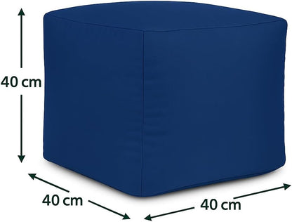 Waterproof Bean Bag Footstool Poufy Cube 40x40cm – Indoor & Outdoor Seating | Night Zone