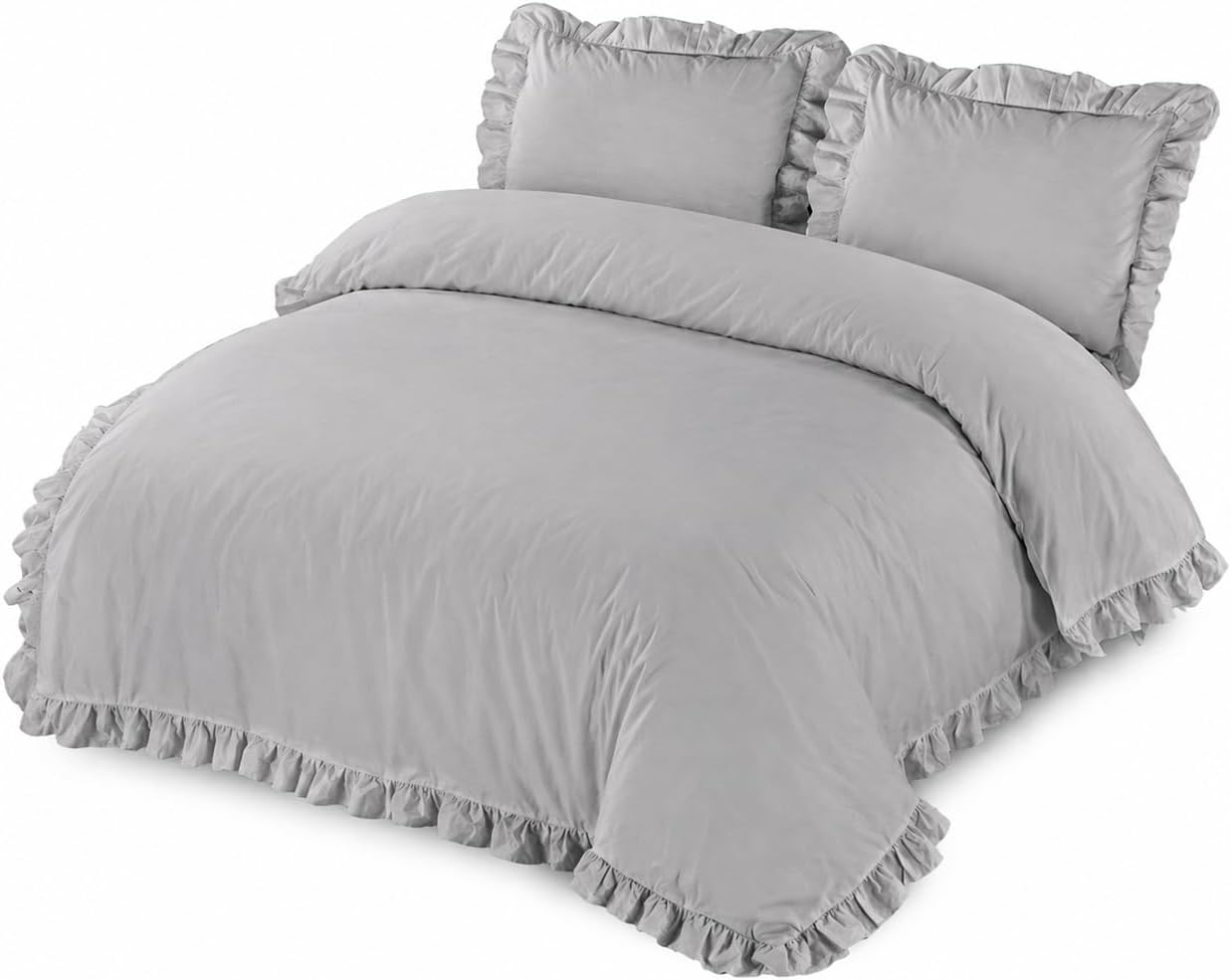 Santiago Frilled Polycotton Duvet Cover Set – Luxury Easy Care Bedding | Night Zone