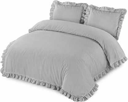 Santiago Frilled Polycotton Duvet Cover Set – Luxury Easy Care Bedding | Night Zone
