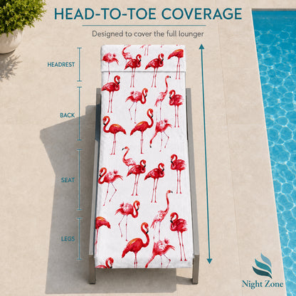 Printed Microfiber Beach & Sun Lounger Towel with Hood | Night Zone