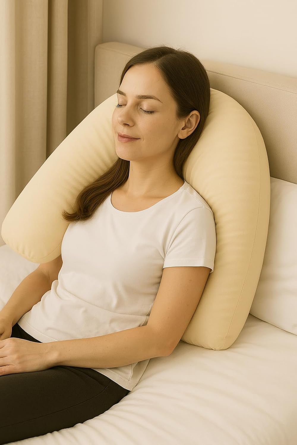 Easy Care Polycotton Orthopaedic V Shaped Pillow with Case or V Pillowcase Only | Night Zone