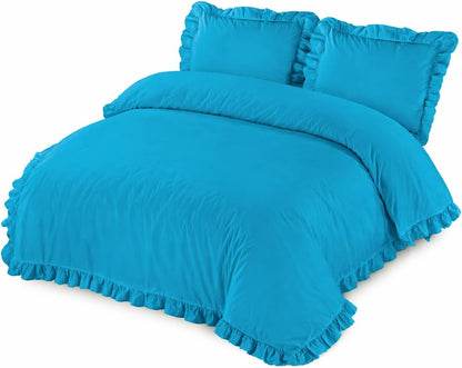 Santiago Frilled Polycotton Duvet Cover Set – Luxury Easy Care Bedding | Night Zone