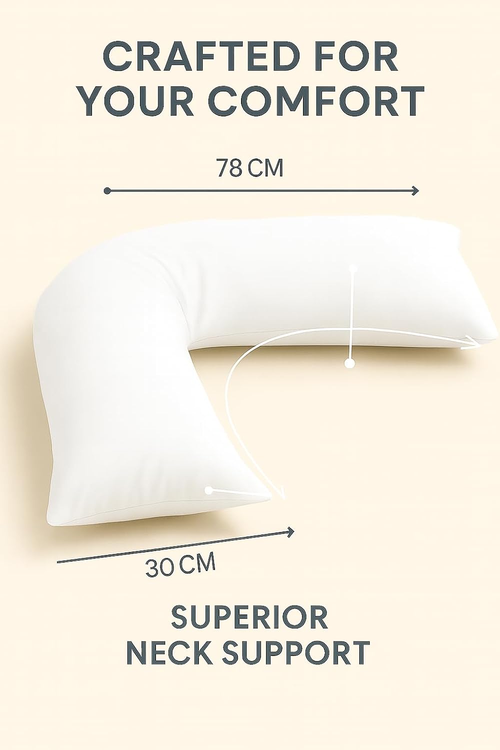 Easy Care Polycotton Orthopaedic V Shaped Pillow with Case or V Pillowcase Only | Night Zone