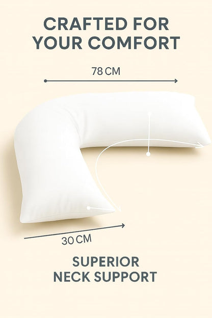 Easy Care Polycotton Orthopaedic V Shaped Pillow with Case or V Pillowcase Only | Night Zone