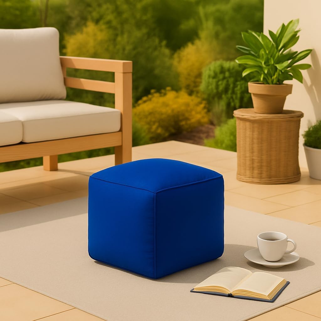 Waterproof Bean Bag Footstool Poufy Cube 40x40cm – Indoor & Outdoor Seating | Night Zone