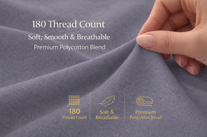Flat Sheet 180 Thread Count Percale– Non Iron Polycotton Bedding | Night Zone