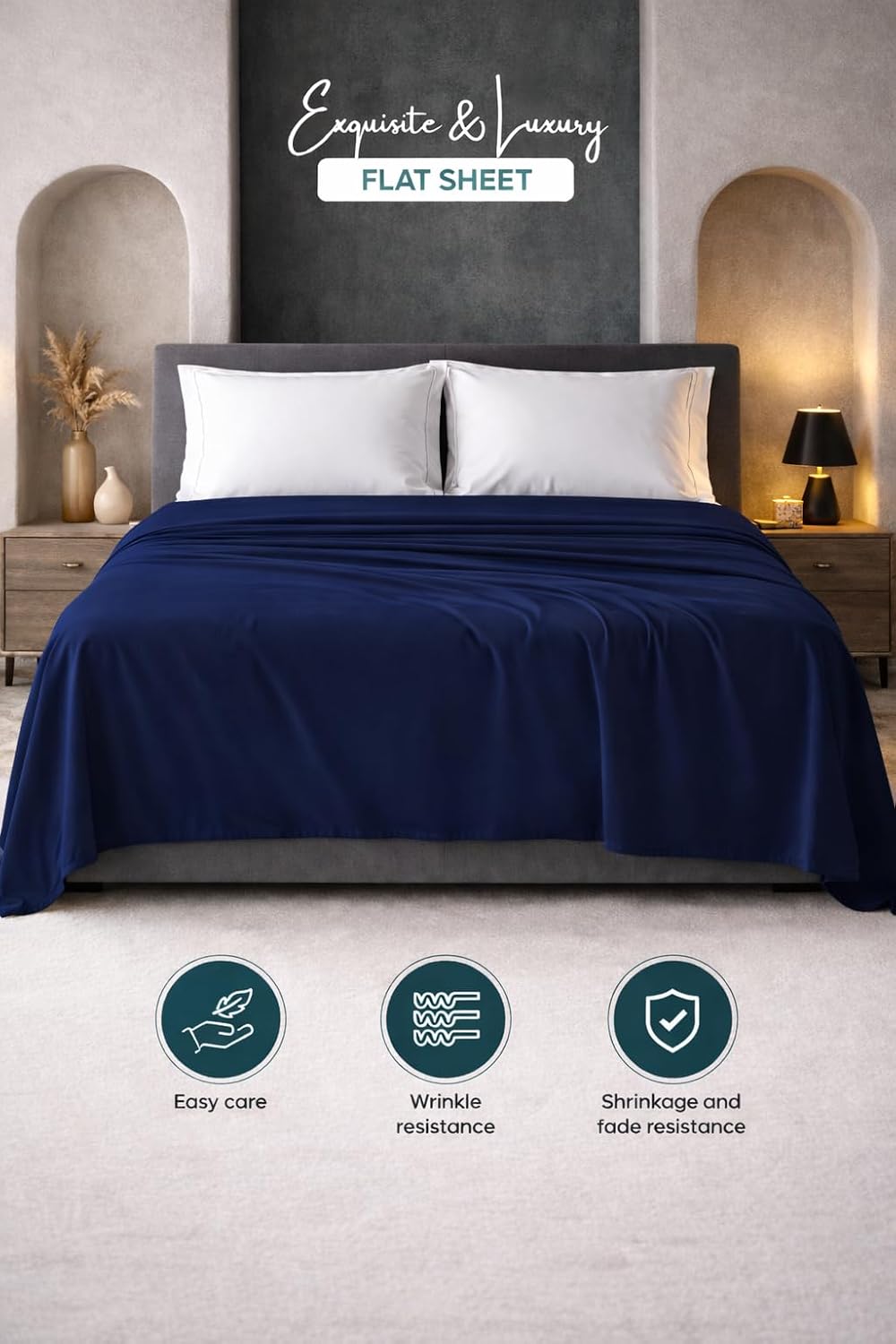 Microfibre Flat Sheet – Ultra Soft Breathable Easy Care Durable Bed Sheet | Night Zone