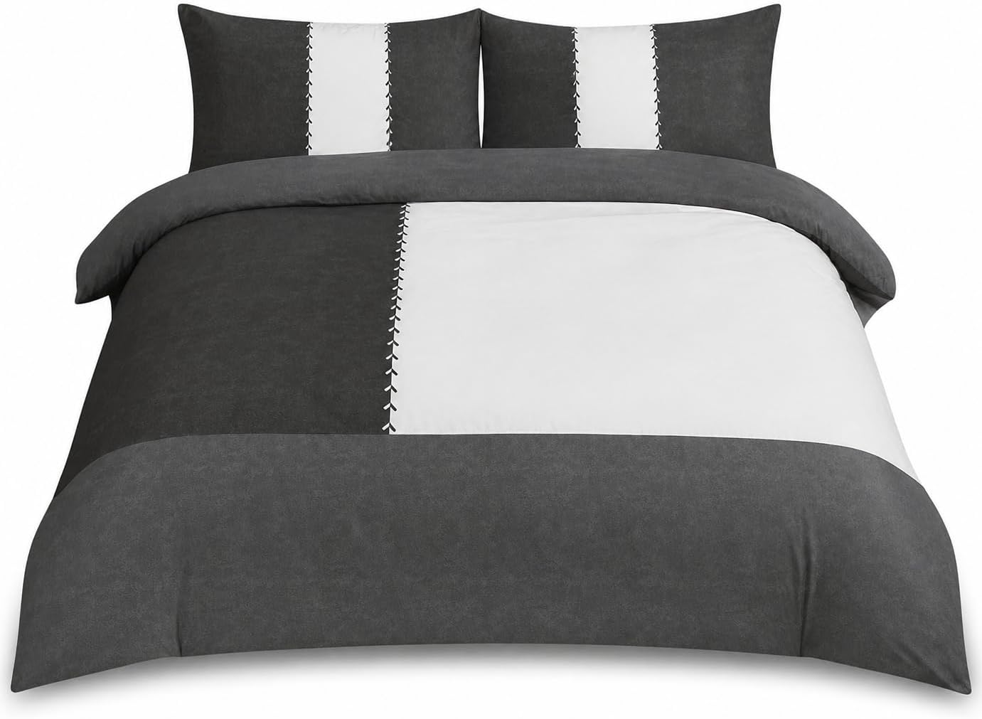 Suede Patch Polycotton Duvet Cover Set – Luxury Soft Touch Patchwork Bedding | Night Zone