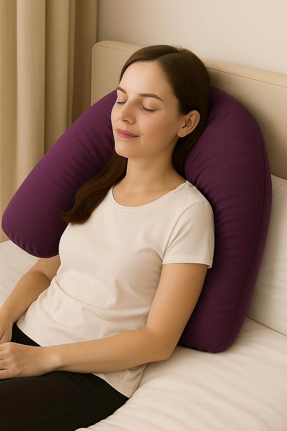 Easy Care Polycotton Orthopaedic V Shaped Pillow with Case or V Pillowcase Only | Night Zone