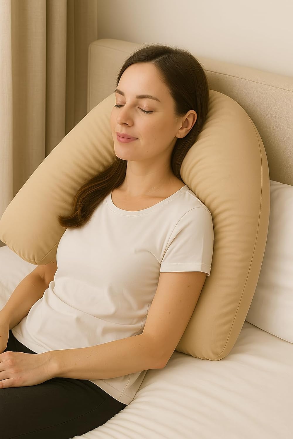 Easy Care Polycotton Orthopaedic V Shaped Pillow with Case or V Pillowcase Only | Night Zone