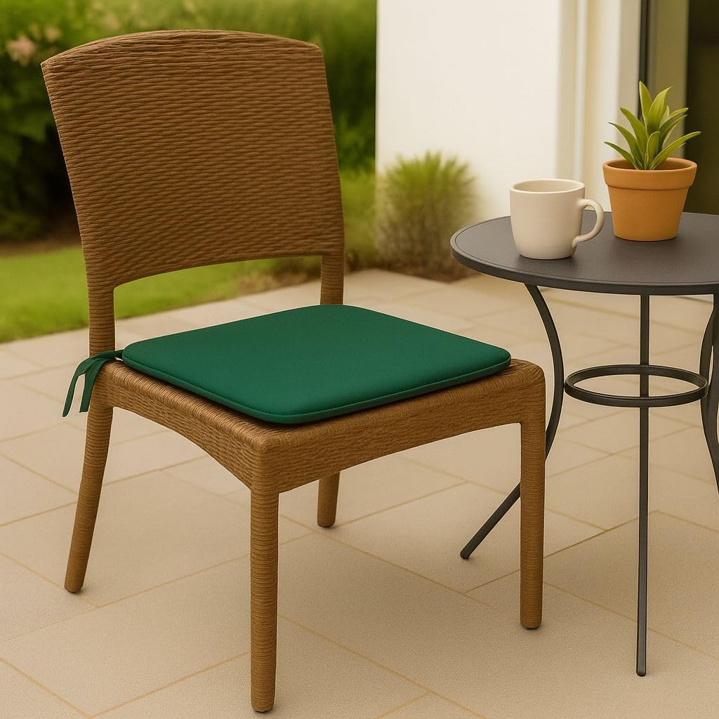 Multicolour Square Chair Seat Pads 38x38cm – 3cm Thick Cushions with Ties | Night Zone