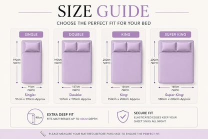 180 Thread Count Percale Extra Deep Fitted Sheet 40cm – Non Iron Polycotton Bedding | Night Zone