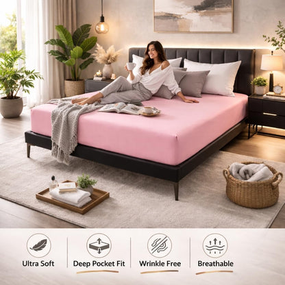 Microfibre Fitted Sheet 25cm Deep – Soft Easy Care Bedding | Night Zone